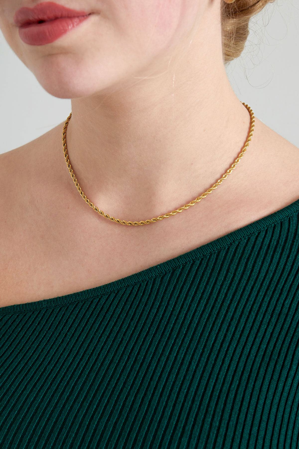 Unisex Halskette gedreht kurz - gold-3,0MM h5 Bild3